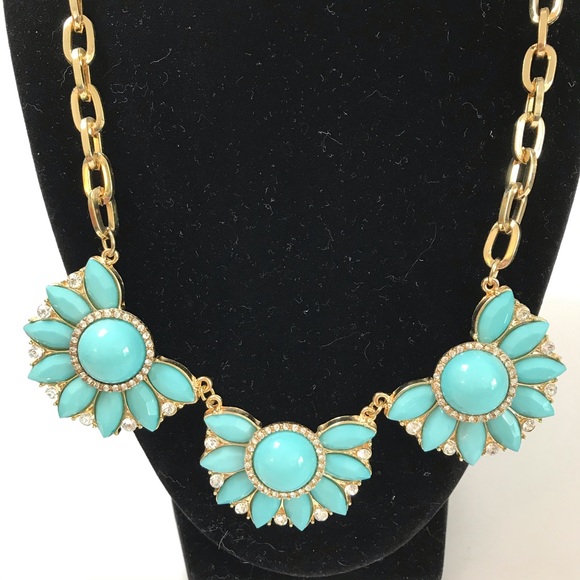 Blue Cobachon w/Accent Faux Jeweled Necklace - Picture 2 of 10